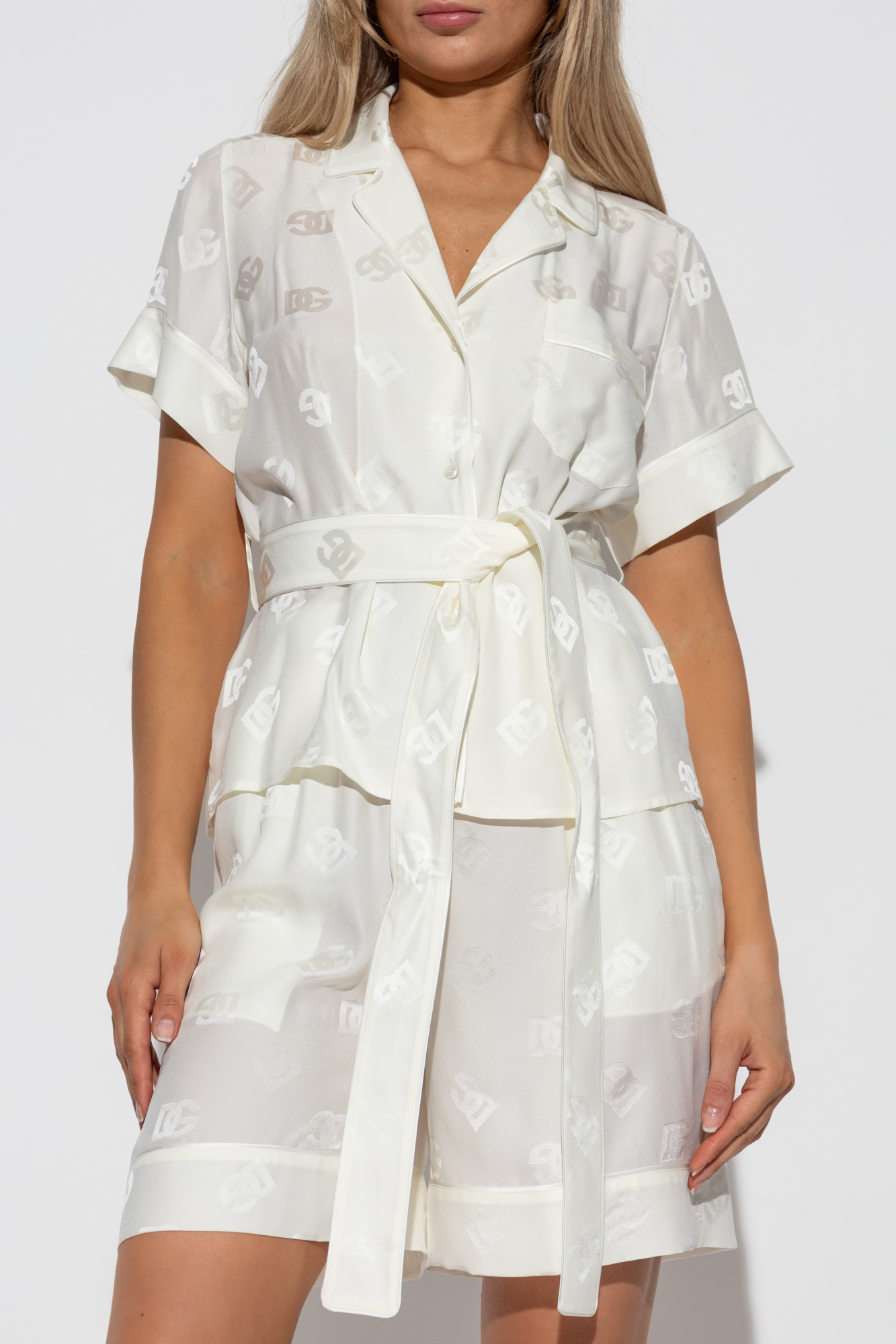 Cream Silk short-sleeved shirt Dolce & Gabbana - Vitkac Italy
